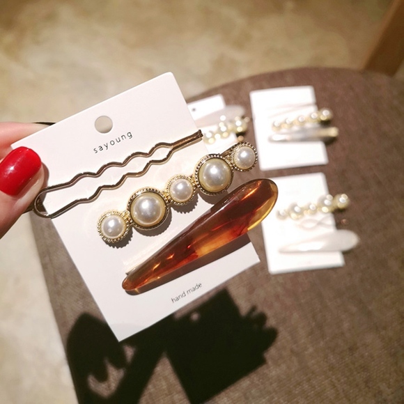 3-piece Tortoise Shell Acrylic Hair Clip Pin Set - Picture 6 of 7